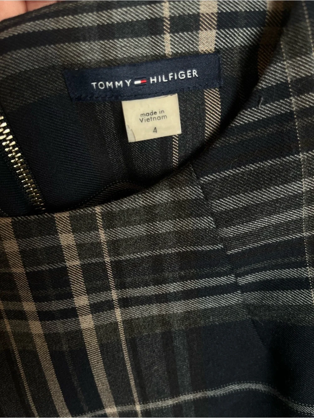 Tommy Hilfiger Navy and Gray Plaid Midi Sheath Dress - Picture 3 of 9